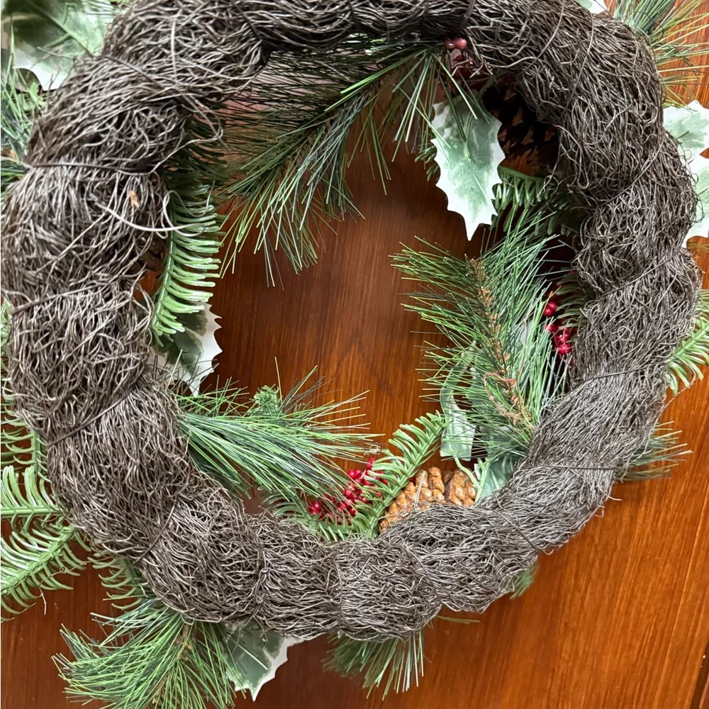Ashland Green and Red Pinecone Holiday Wreath